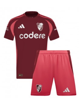 River Plate Replika Borta Kläder Barn 2024-25 Kortärmad (+ byxor)
